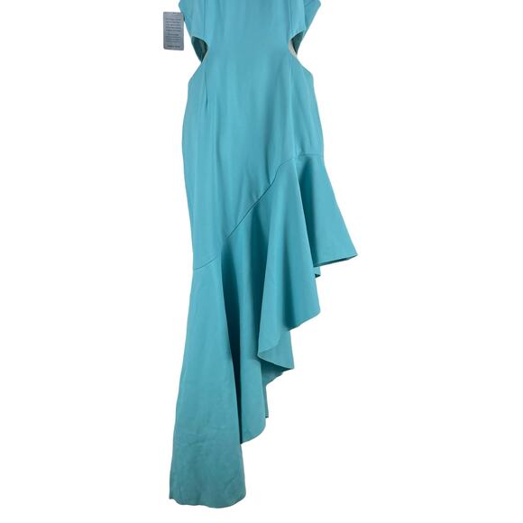 Elliatt Spectar Waist Cutout Gown Dress Asymmetrical Hem Blue Size L - Picture 5 of 8